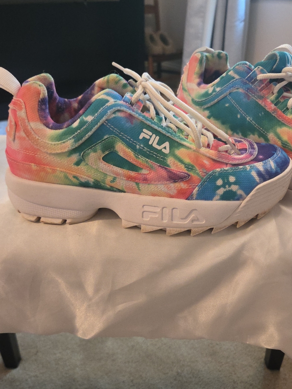 Fila Tie-Dye Disruptor II Sneakers - Blue, Green, Pink